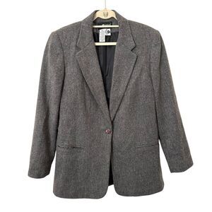 SAG HARBOR Vintage‎ Wool Oversized Blazer Gray Sz 14